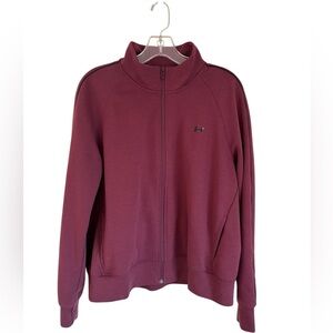Under Armour Women's Maroon Full-Zip Jacket Size L Sport Casual